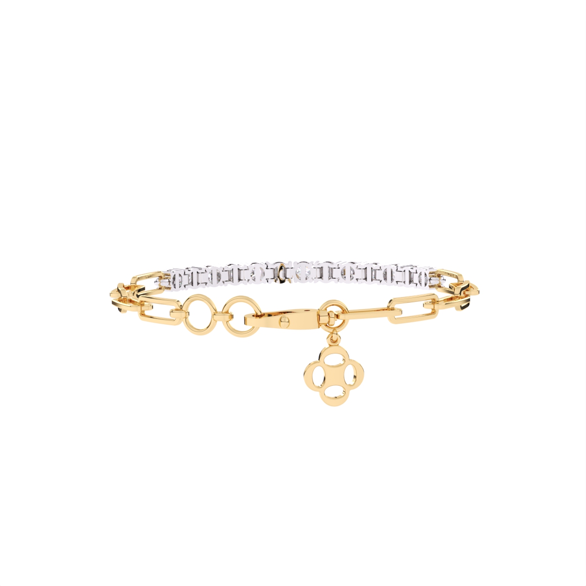 Round lab Diamond Gold Bracelet